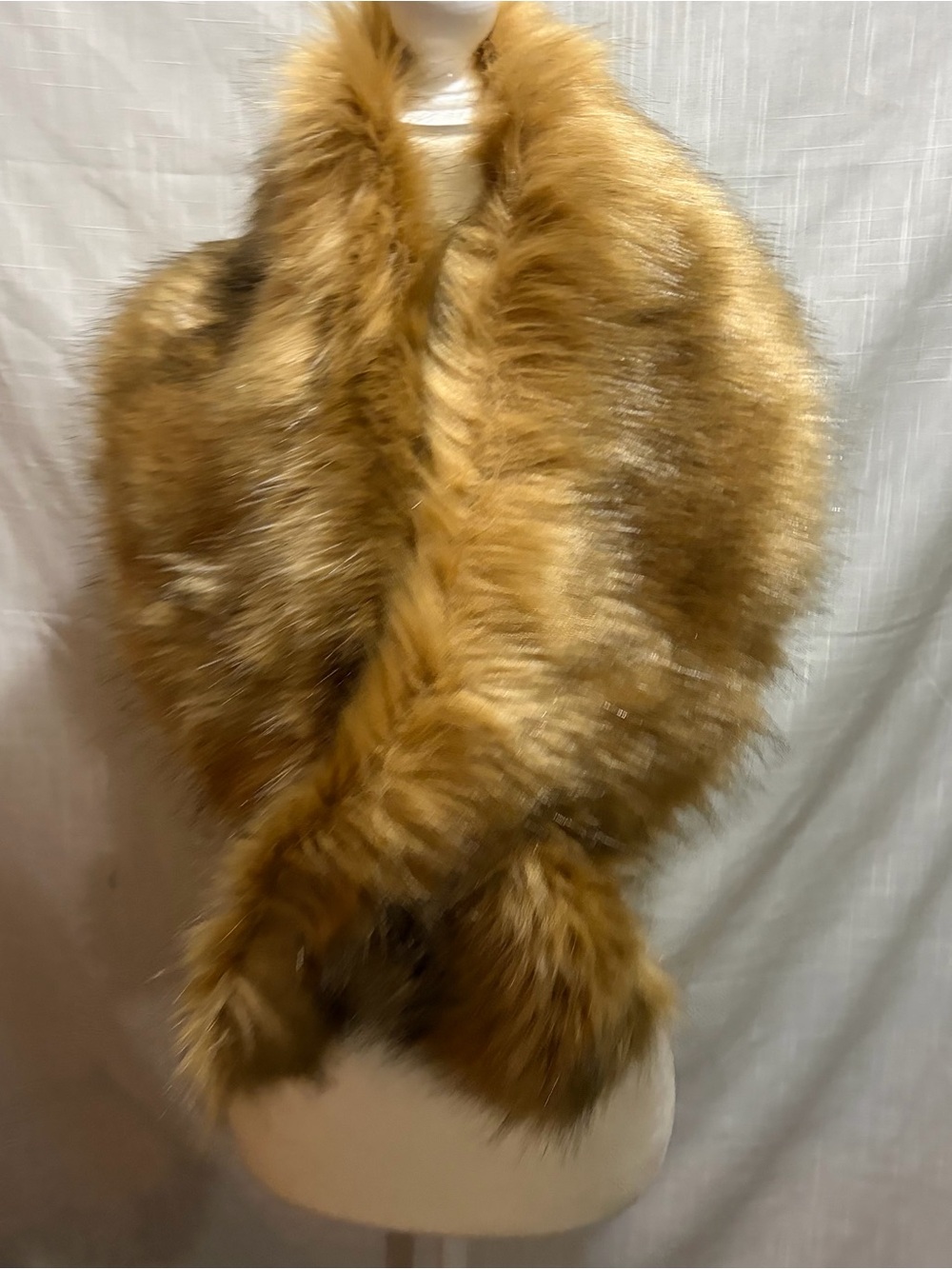 Faux fur stole wrap scarf